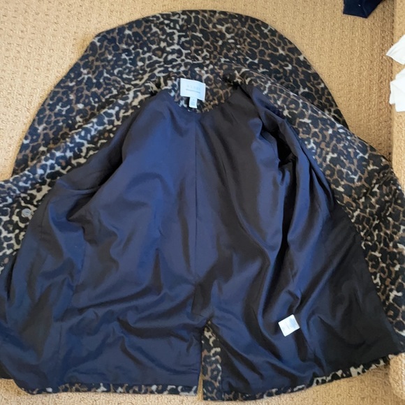 Hinge Double-Breasted Leopard Car Coat XS - Picture 8 of 13